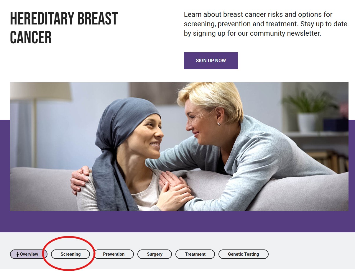 screen shot of location on page for risk-management information