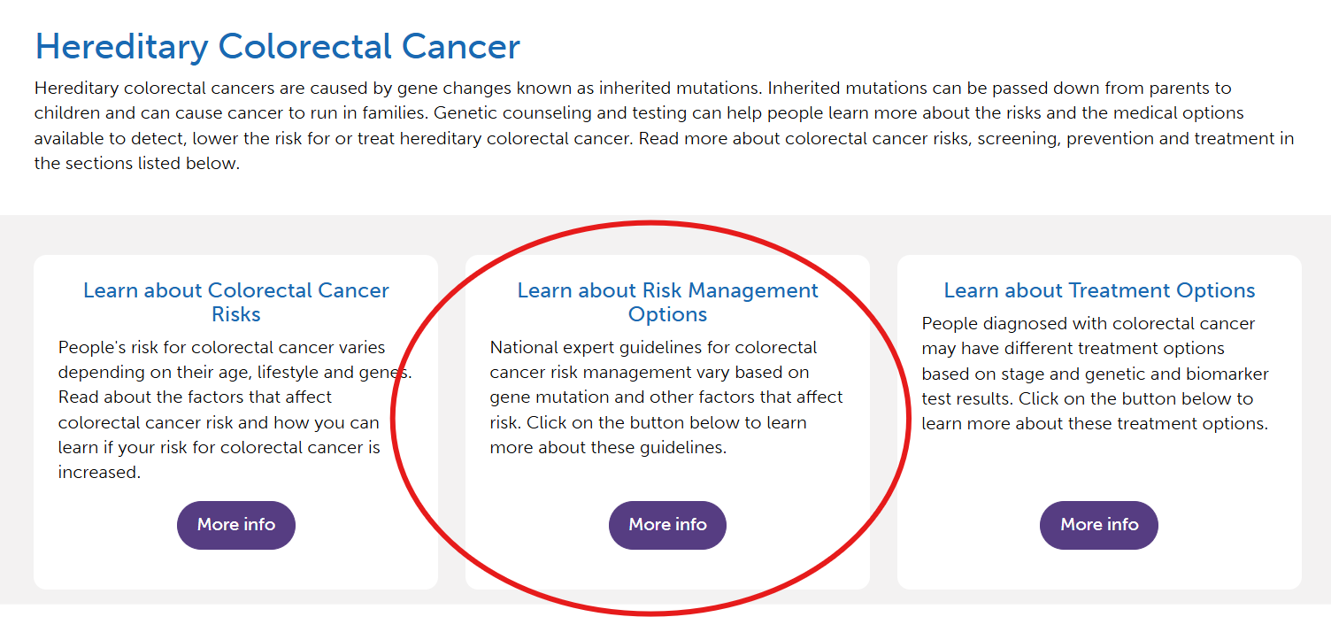 screen shot of location on page for risk-management information